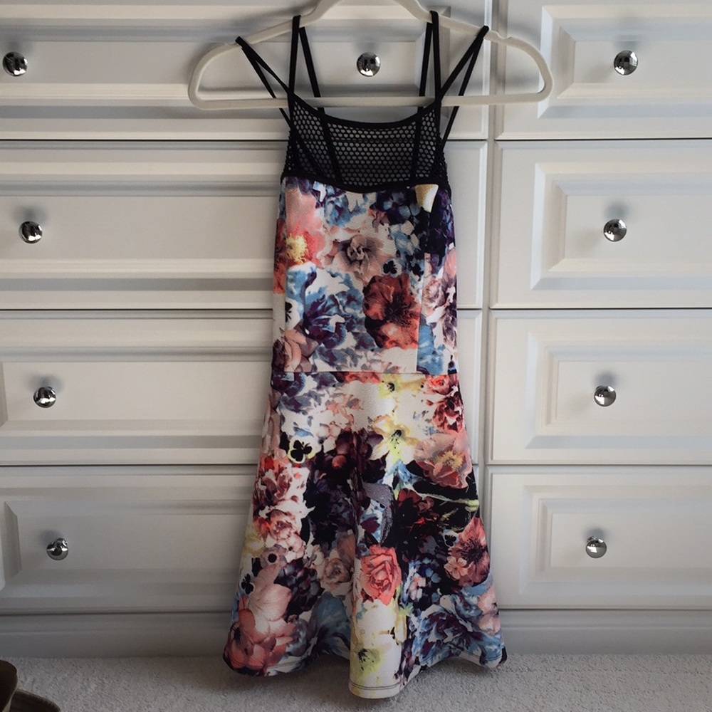 Material girl fit and flare floral dress